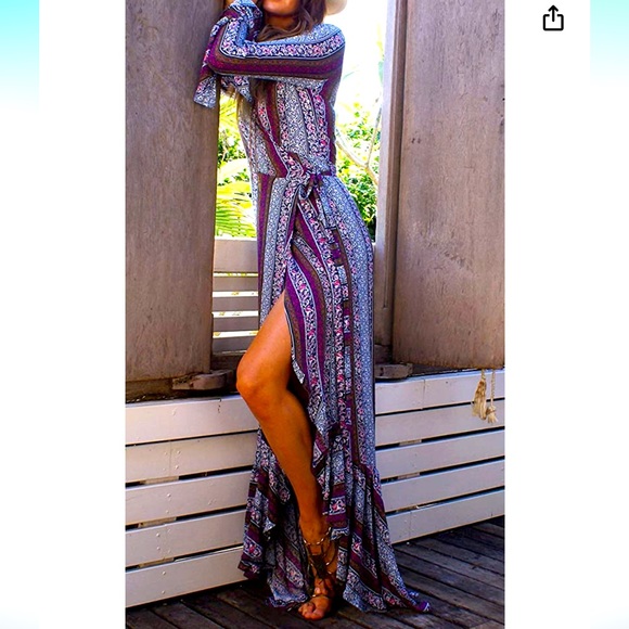 Boho Wrap Dress 🌸 - Picture 3 of 4